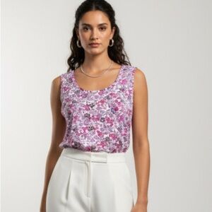 Women’s Basic Edition Sleeveless floral Tank Top 2X new with tags